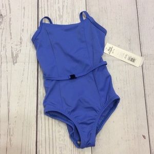 Body Wrappers Belted Leotard Girls Size 6X-7 Blue